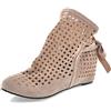 Gicoiz Donna Punta Rotonda Classico Zeppa Estate Stivaletti Punta Rotonda Comodo Senza Chiusura Casuale Alla Schiava Romano Polacchine Apricot Numero 38 EU-39Cn