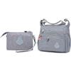 Foino Borse a Spalla Donna Sacchetto Scuola Leggero Borsa Tracolla Impermeabile Borsello Moda Borse da Viaggio per Sport Bag (2 Borse per Grigio)