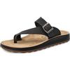 Fly Flot Assolo, Ciabatte Infradito Uomo in Ecopelle, con Fibbia Regolabile, Sottopiede in Pelle, Nero, 41