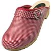 APREGGIO - Zoccoli Donna Pelle Liscia - Sabot Svedese Punta Chiusa - Rosso 39 EU