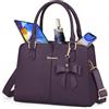 RAINSMORE Borsa Donna in Pelle PU Impermeabile Borsa a Mano con Antifurto Tasca Borse a Tracolla Borsetta Elegante con Fiocco Media Crossbody Tote Bag per Lavoro Shopping Scuola