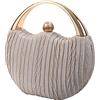 Anopo Donna Glitter Borsa da Sera Pochette Elegante Paillettes Borsa a Tracolla con Catena Rotondo Borsa per Matrimonio Banchetto Palla Festa Argento