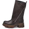 IF Fashion Scarpe Stivali da Donna Al Polpaccio Largo Biker Motociclista Con Zip Platform Anfibi YG881 MP753 T.moro N.39