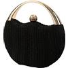 Anopo Donna Glitter Borsa da Sera Pochette Elegante Paillettes Borsa a Tracolla con Catena Rotondo Borsa per Matrimonio Banchetto Palla Festa Nero