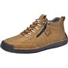 Generisch Sneaker da uomo in pelle, scarpe da trekking, da uomo, in pelle, estive, con cerniera, con lacci, in pelle, con suola morbida, comodi mocassini, scarpe da ginnastica