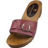 APREGGIO Scarpe in Legno da Donna Zoccoli Aperti in Pelle Pantofole Fatte a Mano Pantofole svedesi Ciabatte Donna Ciabatte Suola Solida, Colore: Rosso, 37 EU