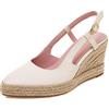 Lroey Reoly Scarpe Slingback da Donna, Espadrillas Zeppa Moda Décolleté Tacco Alto Appuntito con Plateau Apricot Numero 34 EU