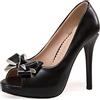 Lizoleor Scarpe Donna Tacco a Spillo Plateau Peep Toe Senza Chiusura Sposa Vestito