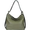 Bottega Carele Borsa Donna a spalla in vera pelle,trasfomabile in zaino. made in Italy (verde militare)