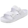VICT POPU Sandali da donna con plantare, sandali piatti antiscivolo estivi, ciabatte da bagno casual, EVA slides per adulti, pantofole, bianco, 41 EU