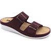 LEON 5012 Sandali Zoccoli Sabot Pantofole Scarpe di Pelle, Donna, Rosso Scuro, EU 37