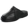 Rimo-Genuine Touch Pantofole da uomo in pelle - comode pantofole e zoccoli da uomo in vera pelle, fatte a mano, suola antiscivolo, taglie 41-47, Nero , 44 EU