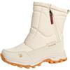 Generic Stivali Neve Invernali Uomo/Donna con Zip-Doposci Termici Impermeabili Antivento,Fodera Calda in Peluche, Suola Carrarmato Antiscivolo con Ramponcini Integrati-Trekking,Montagna Bianco 43 EU