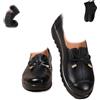 POIOZXD Mocassini comodi da indossare da donna - Mocassini comodi da indossare in pelle con fiocco - Mocassini leggeri per il lavoro e la guida, Nero , 43 EU