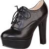 Jamron Donna Elegante Piattaforma Alta Tallone di Blocco Scarpette Brogue Oxfords Tacchi a Spillo Grandi Dimensioni