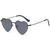 HPIRME Occhiali da sole polarizzati a forma di cuore a forma di cuore Occhiali da sole decorativi vintage da donna in metallo Uv400, C1 nero nero, taglia unica