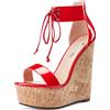 Castamere Donna Alto High Zeppa Piattaforma Tacco Heel Aperte sulla Punta Cinturino alla Caviglia Merletto Sandali Clear Dress 15 CM Heels