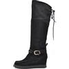 IF Fashion Scarpe Stivali Indianini Alti da Donna Con Frange Zeppa 84-3