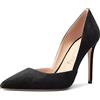 NobleOnly Donna Spillo Alto High Tacco Heel a Punta Pumps Two-Piece Slip-on da Matrimonio Sexy Dress Scarpe Nero 37 EU