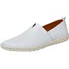 ANUFER Uomini Vera Pelle Mocassini Scivolare su Morbido Suola Fatta a Mano Scarpe da Guida Casual Bianca SN070560 EU43