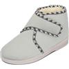 BAWAL Pantofole alla Caviglia Calde da Donna con Fodera Interna in Lana di Pecora Chiusure a Strappo 36-41 EU (Grigio, 37)