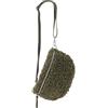SH Leder ® Marsupio in peluche Teddy da donna, marsupio da cintura per festival viaggi, marsupio di medie dimensioni, borsa a tracolla da donna con tracolla in vera pelle 27x16cm Kate G358, verde