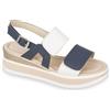 Valleverde 32112 Sandali Donna Platform con Plateau, Fasce e Cinturino Regolabili, Bianco e Blu Navy, Suola Comfort