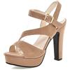 Lroey Reoly Sandali con Tacco Alto Donna, Sandali Peep Toe Moda Tacco a Blocco Scarpe da Festa con Plateau con Cinturino Alla Caviglia, Numero 31-43