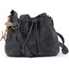 Catwalk Collection Handbags - Borsa Tracolla Media da Donna in Pelle - Borsa a Secchiello con Coulisse - Tracolla Regolabile - Francesca - Nero