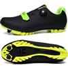 Treer Scarpe MTB Uomo Donna Scarpe Ciclismo Unisex, Traspiranti Scarpe da Equitazione Scarpe MTB Road SPD Scarpe Ciclismo Strada con Blocco Pedale Scarpe da Ciclismo da Bici 44 EU Nero