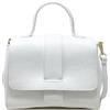 Chicca Borse Borsa a Mano Elegante con Tracolla da Donna in Pelle (Bianco)