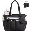 LOVEVOOK Borsa a mano da donna con chiusura lampo, leggera, da lavoro, scuola, insegnante, con scomparto per laptop, per lavoro, ufficio, università, viaggi, shopping