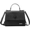 QUEEN HELENA Borsa a Mano Rigida con Tracolla Rimovibile Casual Donna M1035 (Nero)