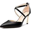 Castamere Donna Alto High Tacco Heel a Punta Pumps Cinturino alla Caviglia Cinturino Incrociato da Matrimonio Dress 8.5 CM Heels Nero 39 EU