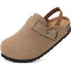 ZUSERIS Zoccoli Ragazzi Ciabatte Unisex-Bambini Sabot Ragazze Clog Bambine Pantofole Scarpe da Giardino Sandali Marrone 24.5-25 EU=Fabricante: 160
