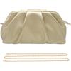Pahajim Pochette Donna Elegante con Tracolla Morbido PU In Pelle Clutch Cerimonia Borsetta Donna per Balli, Feste, Matrimonio(Oro)