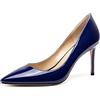 Castamere Scarpe col Tacco Donna Punta Appuntito Moda Tacco a Spillo 8.5CM Blu Scuro Pelle Verniciata Scarpe EU 38.5