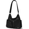 VASCHY Borsa Tracolla Donna,Borsa Donna Lavoro Nylon Borbonese Borse Donna Università Borsa Multitasche Lavoro Scuola Shopping Nero