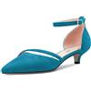 Castamere Donna Basso Gattini Tacco Heel Chiusa a Pumps Cinturino alla Caviglia Two-Piece Fibbia da Matrimonio Feste Sexy Dress Scarpe 3.5 CM Heels Blu B 39 EU
