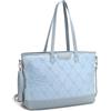 LAKCFSN BACIA & ABBRACCI Borsa Grande Donna in Jeans Chiaro con Stampa All-over, Tote con Fondo Rinforzato in Pelle e Tracolla Extra, Borsa Trendy e Capiente per Tempo Libero - Celeste