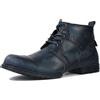 OSSTONE Blu retrò Stivali da moto per uomo Caviglia camminare moda Lace-Up Pelle Chukka Vintage Boots Uomo Scarpa Casual OS-6015-2,Retro Blue，US11(EU45)