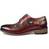 Infinity Leather Scarpe Eleganti Brogue da Uomo in Pelle Color Vino con Stampa Floreale - Ross