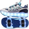 FANSU Scarpe con Rotelle per Bambina e Bambino, 2 in 1 Sportive Scarpe da Skateboard a 4 Ruote a Scomparsa Sneakers da Ginnastica da Pattini Unisex per Skateboard 29-40 EU