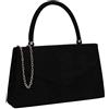 SwankySwans - Pochette da donna Kendall in pelle scamosciata, borsa envelope, per feste e balli, Nero , Taglia unica