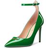 NobleOnly Donna Alto High Spillo Tacco Heel a Punta Cinturino alla Caviglia Fibbia Pumps Ballo Casual Clear Dress Scarpe 10 CM Heels