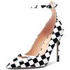 NobleOnly Donna Alto High Spillo Tacco Heel a Punta Cinturino alla Caviglia Fibbia Pumps Ballo Casual Clear Dress Scarpe 10 CM Heels