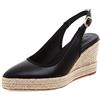 Lroey Reoly Scarpe Slingback da Donna, Espadrillas Zeppa Moda Décolleté Tacco Alto Appuntito con Plateau Nero Numero 36 EU