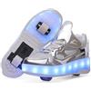 Hiseng Scarpe con Rotelle Bambina 27-40EU, Scarpe con Rotelle Bambino Sportive Scarpe da Skateboard Skateboard Sneakers Outdoor Multisport Scarpe da Ginnastica da Pattini per Ragazze e Ragazzi