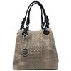 Chicca Borse Borsa a Mano con Tracolla da Donna Realizzata in Vera Pelle Stampa Intrecciata Made in Italy - 34x29x18 Cm
