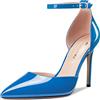 Castamere Donna Spillo Alto High Tacco Heel a Punta Cinturino alla Caviglia Two-Piece Dress Pumps Slip-on Fibbia da Matrimonio Feste 10 CM Heels Blu 45 EU